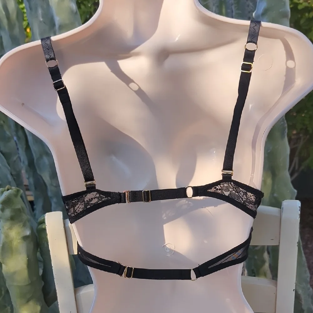 Victoria's Secret Black Satin & Lace Push Up Bra 34C - Picture 4 of 7
